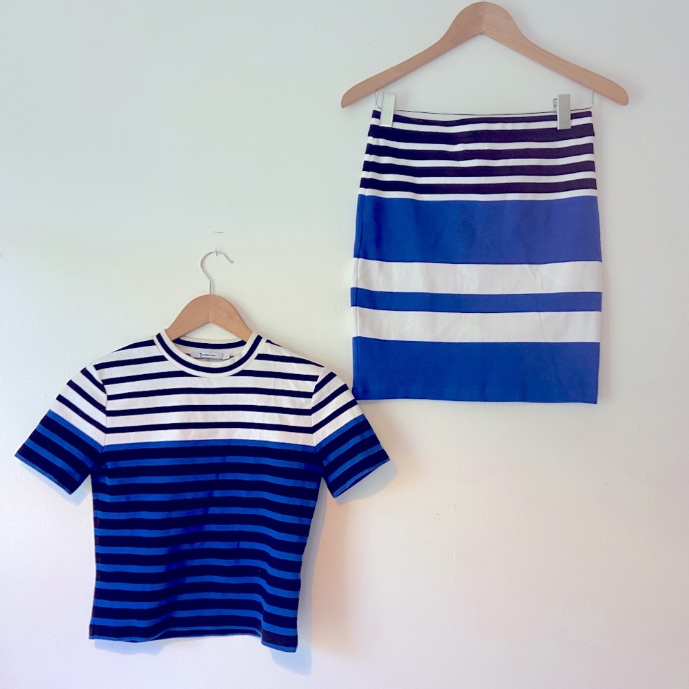 T by ALEXANDER WANG knit top and mini skirt matching set SIZE SMALL